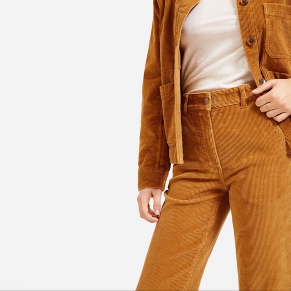 Everlane Corduroy Straight Leg Crop Pant Golden Brown Size 0 - Picture 15 of 15